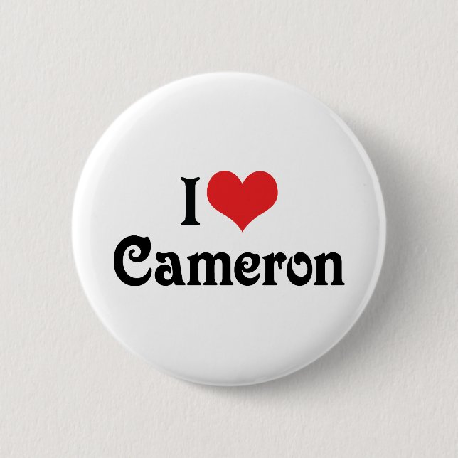 I Love Cameron 2 Inch Round Button (Front)