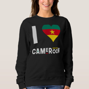 I Love Cameroon Cameroonian Flag Heart Africa Cam Sweatshirt