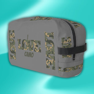 I Love Camouflage Green Brown   Dopp Kit