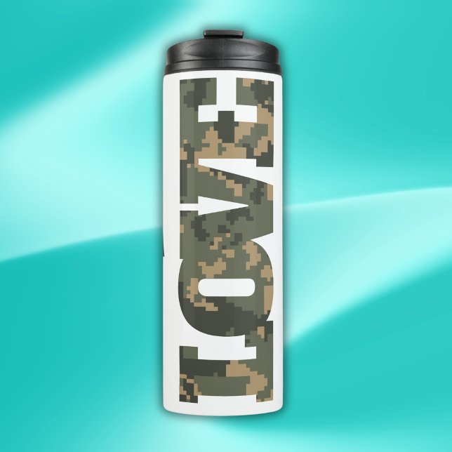 I Love Camouflage Green Brown | Thermal Tumbler (Creator Uploaded)
