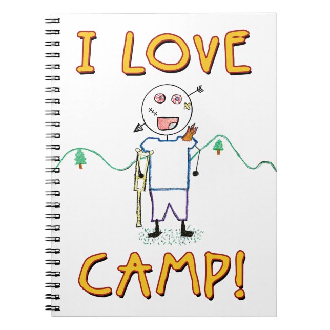 I Love Camp - Funny Kids Summer Camp Drawing Notebook (Front)