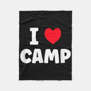 I Love Camp Summer Camp Glamping  Fleece Blanket