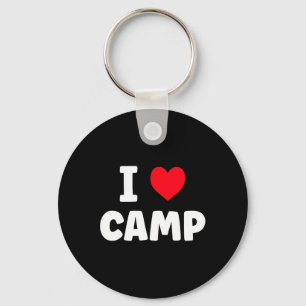 I Love Camp Summer Camp Glamping Keychain