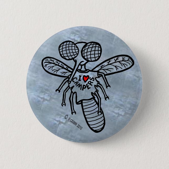 I Love Campers! 2 Inch Round Button (Front)