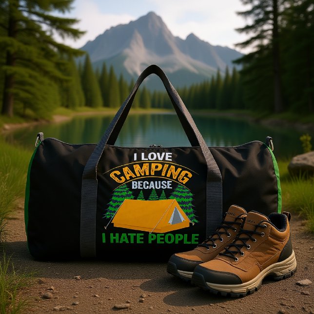 I Love Camping Because I Hate People Duffle Bag (Creator Uploaded)