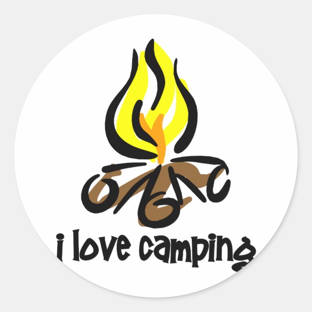 i love camping classic round sticker (Front)
