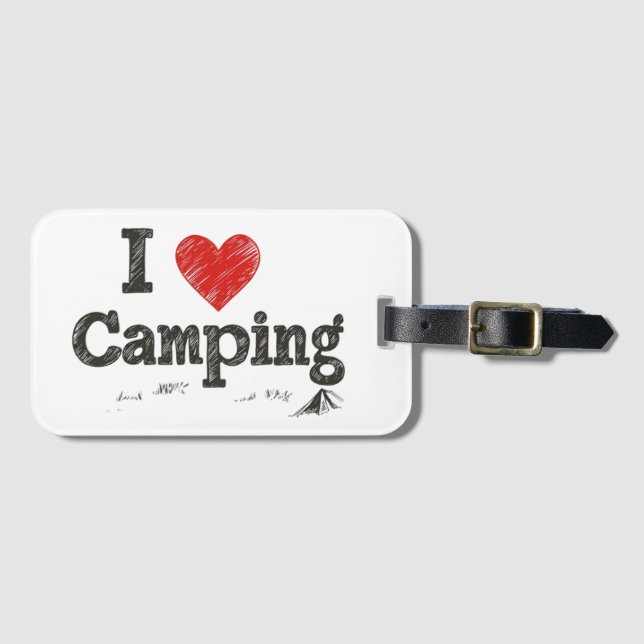 I Love Camping Luggage Tag (Front Horizontal)