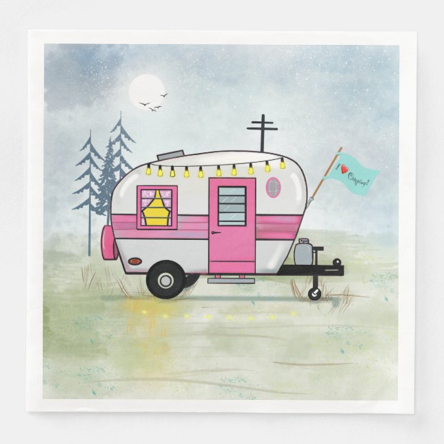 I Love Camping Paper Napkin (Front)