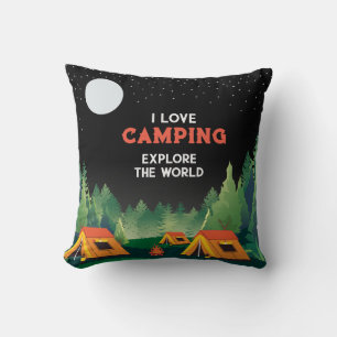 i love camping pillow