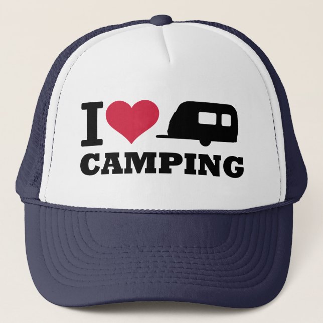 I love camping trucker hat (Front)