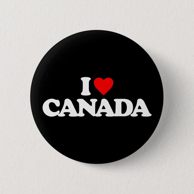 I LOVE CANADA 2 INCH ROUND BUTTON (Front)