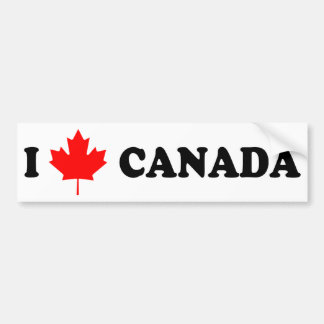 I Love Canada Bumper Sticker