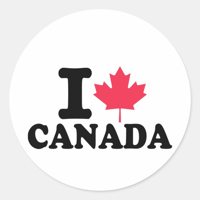 I love Canada Classic Round Sticker (Front)