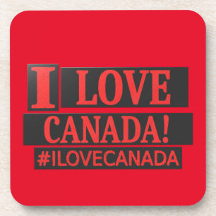 "I LOVE CANADA" Cute Expression Design Buy Now Coaster