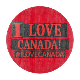 "I LOVE CANADA" Cute Expression Design Buy Now Cutting Board