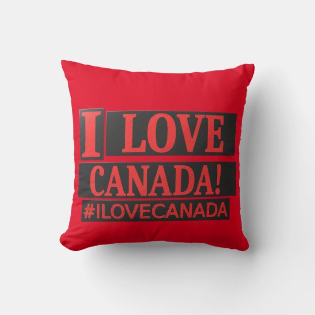 "I LOVE CANADA" Cute Expression Design Buy Now Throw Pillow (Front)