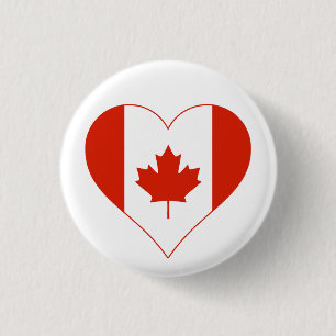 I love Canada heart 1 Inch Round Button