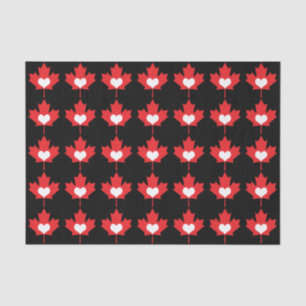 I Love Canada Heart and Maple Leaf Tissue Paper