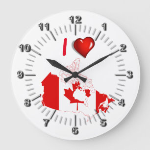 I love Canada Large Clock