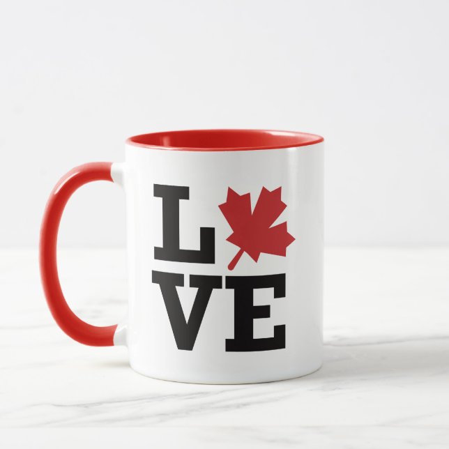I Love Canada Maple Leaf Flag Mug (Left)