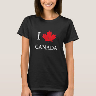 I Love Canada Maple Leaf Heart Canada Day Tee