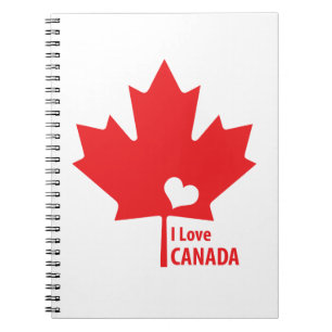 I love Canada Maple Leaf Notebook