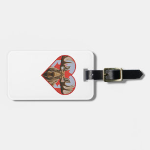 I Love Canada -Proud Canadian Moose and Maple Leaf Luggage Tag