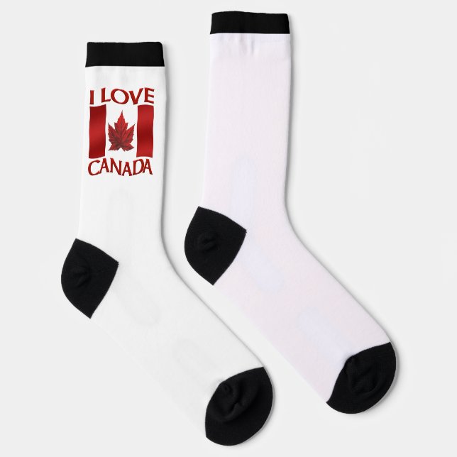 I Love Canada Socks Canada Souvenir Socks Custom (Right)