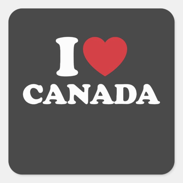 I Love Canada Square Sticker (Front)