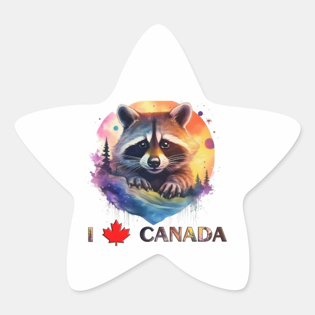 I love Canada Star Sticker (Front)