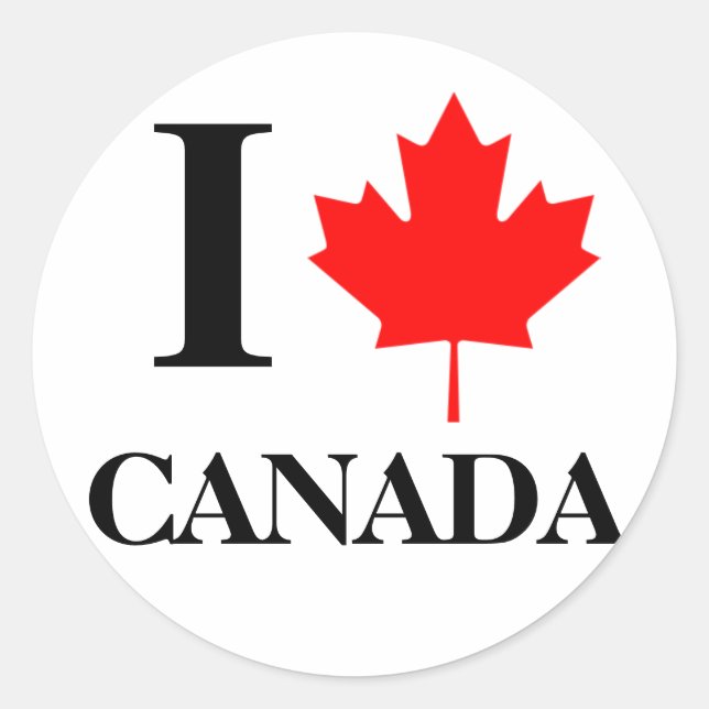 I Love Canada Stickers (Front)