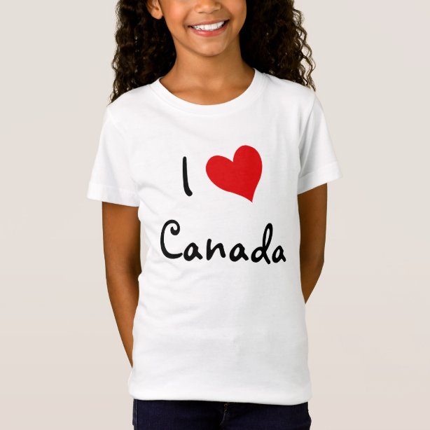 Girls' I Love Canadian TShirts Zazzle.ca