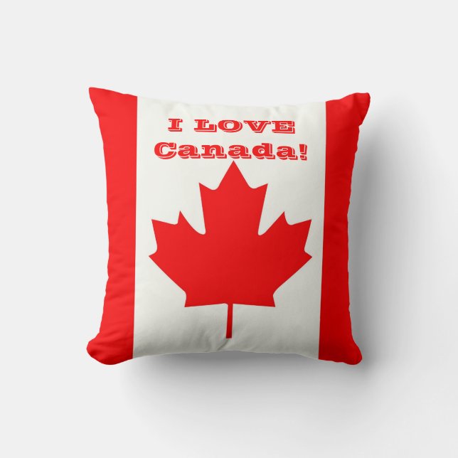 I Love Canada! Throw Pillow (Front)