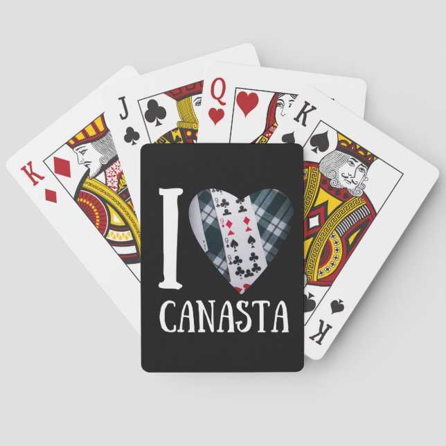I love canasta heart | Funny canasta Playing Cards (Back)
