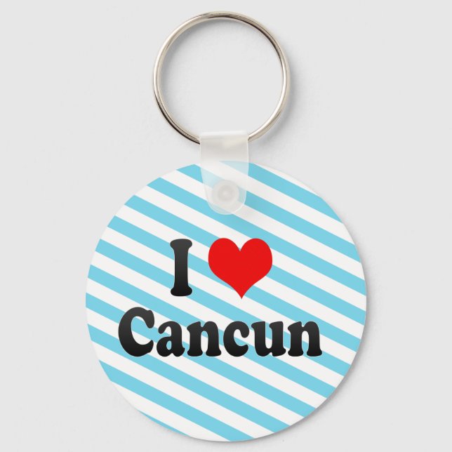 I Love Cancun, Mexico Keychain (Front)