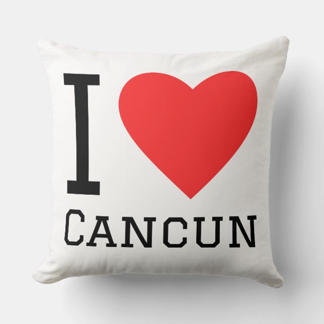 I love Cancun  Throw Pillow (Front)