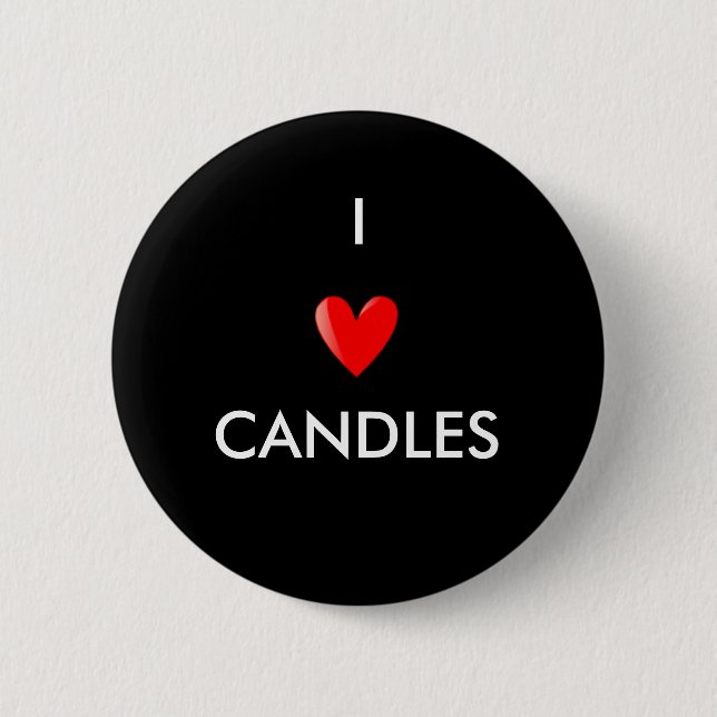 I Love Candles 2 Inch Round Button (Front)