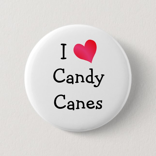 I Love Candy Canes 2 Inch Round Button (Front)