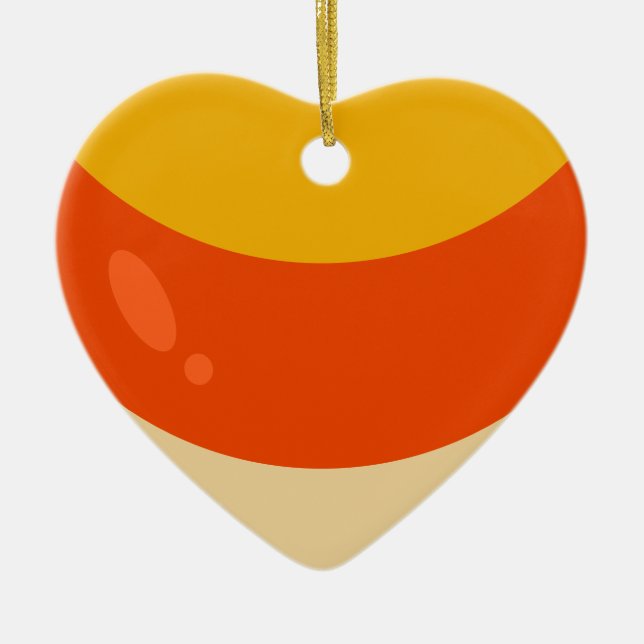 I Love Candy Corn Halloween Ceramic Ornament (Front)