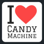 I love candy machine square sticker<br><div class="desc">I love candy machine ,  for fair lovers</div>
