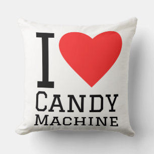I love candy machine throw pillow