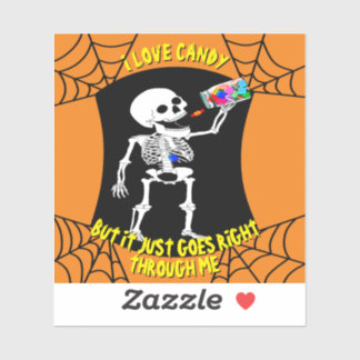 I love candy skeleton sticker