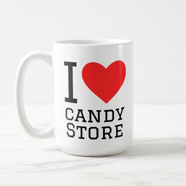 I love candy store coffee mug (Left)