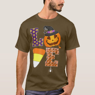 I Love Candy Tee Funny Candy Corn Halloween Pumpki