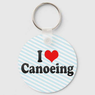 I Love Canoeing Keychain