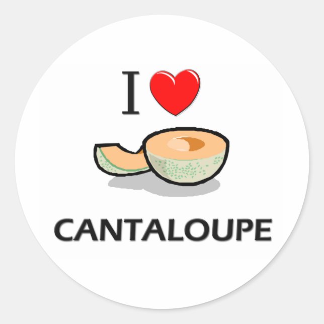 I Love Cantaloupe Classic Round Sticker (Front)