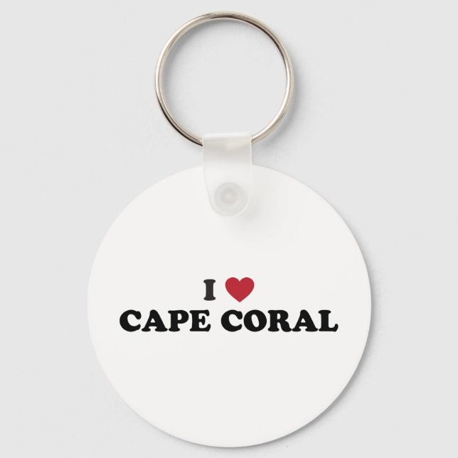 I Love Cape Coral Florida Keychain (Front)