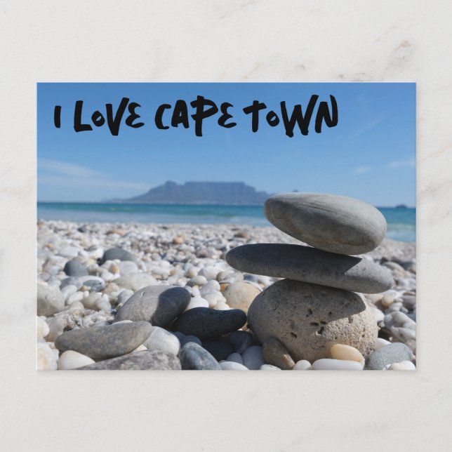 I Love Cape Town Table Mountain Beach Holiday Postcard (Front)