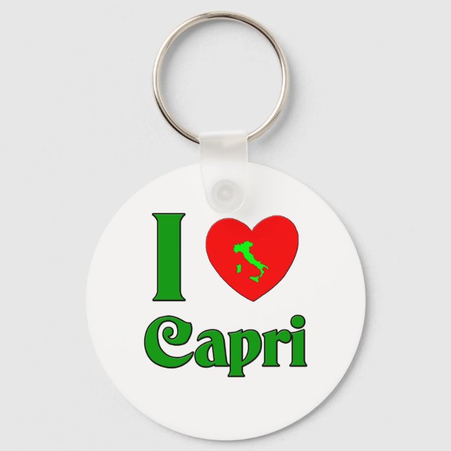I Love Capri Italy Keychain (Front)