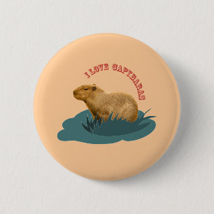 I Love Capybaras Cute Capybara Lover 2 Inch Round Button